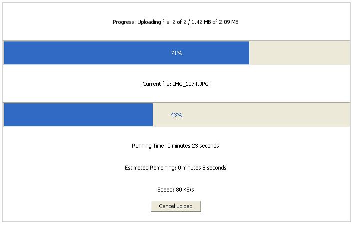 Dicom upload progress indicators
